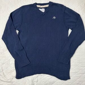 Aeropostale Men's Deep Blue V-Neck Sweater